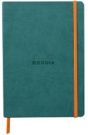 Записная книжка Rhodiarama в мягкой обложке, A5, точка, 90 г, Peacock сине-зеленый