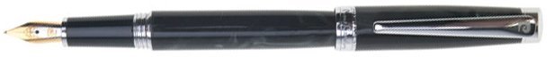 Перьевая ручка Pierre Cardin Orlon хром, акриловая смола черная