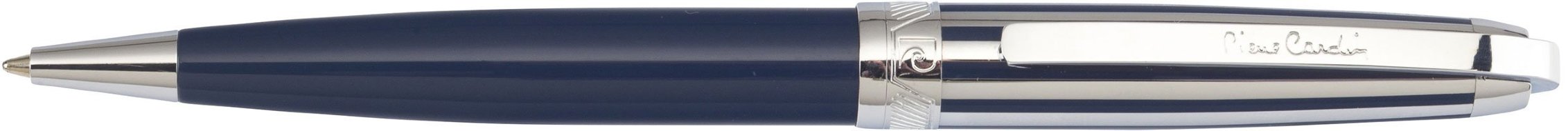 Шариковая ручка Pierre Cardin Progress синий лак, колпачок полосатый хром