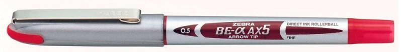 Ручки-роллеры Zebra ZEB-ROLLER B& AX5 0.5мм, красные чернила (10 штук)