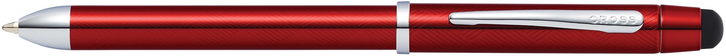 Шариковая ручка двухцветная и механический карандаш Cross Tech3+ Engraved Translucent Red