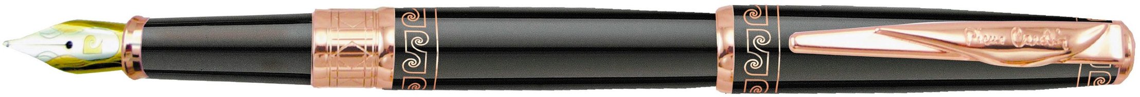 Перьевая ручка Pierre Cardin Secret черный лак, греческий орнамент