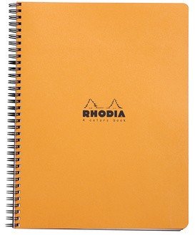 Тетрадь Rhodia 4 Colors Book на спирали, A4+, клетка, с разделителями, 80 г, черный