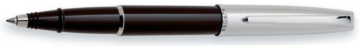 Ручка - роллер Aurora Style, черная смола, сталь