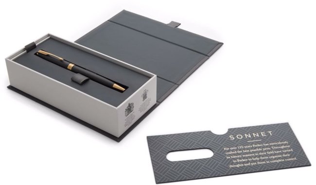 Шариковая ручка Parker Sonnet Core K428 Slim, Matte Black GT Шариковая ручка Parker Sonnet Core K428 Slim, Matte Black GT