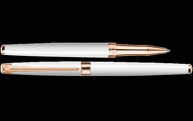 Ручка-роллер Caran d`Ache Leman Slim White PL Rosegold