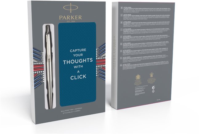 Набор: Шариковая ручка Parker Jotter Stainless Steel CT, блокнот, подарочная коробка Набор: Шариковая ручка Parker Jotter Stainless Steel CT, блокнот, подарочная коробка