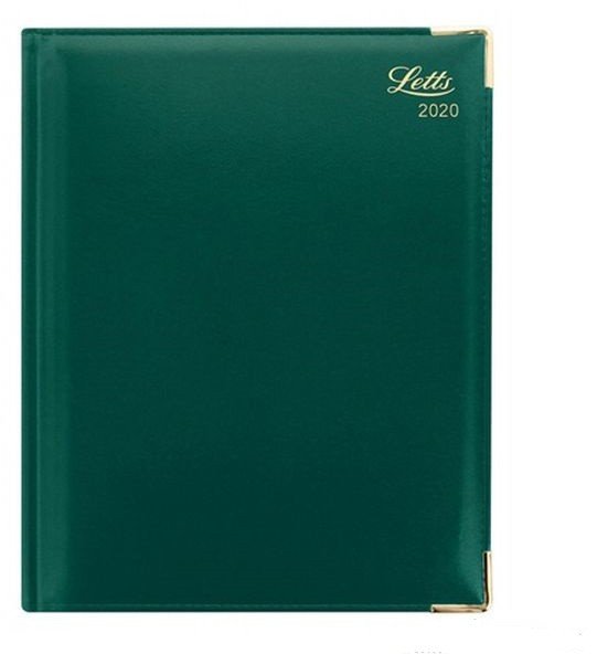 Ежедневник Letts LEXICON (PU) A5, позолоченный срез, датированный, зеленый