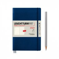 Еженедельник-блокнот Leuchtturm Weekly Planner & Notebook В6+ 2022г, 72л, мягкая обложка темно-синий, En