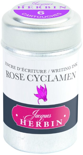 Картриджи для перьевых ручек Herbin, Rose cyclamen розовый цикламен, 6 шт Картриджи для перьевых ручек Herbin, Rose cyclamen розовый цикламен, 6 шт