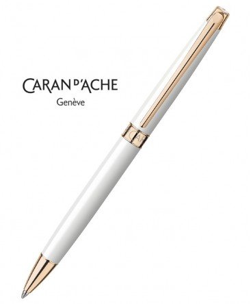 Шариковая ручка Caran d`Ache Leman Slim White PL Rosegold