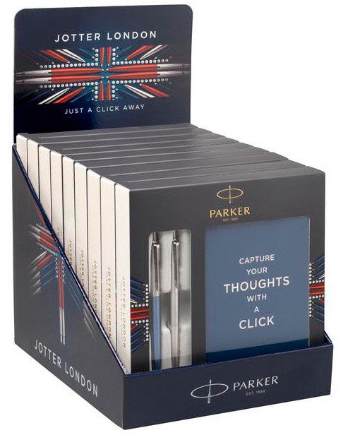 Набор: Две шариковые ручки Parker Jotter Stainless Steel CT/ Waterloo Blue CT, блокнот, подарочная коробка Набор: Две шариковые ручки Parker Jotter Stainless Steel CT/ Waterloo Blue CT, блокнот, подарочная коробка