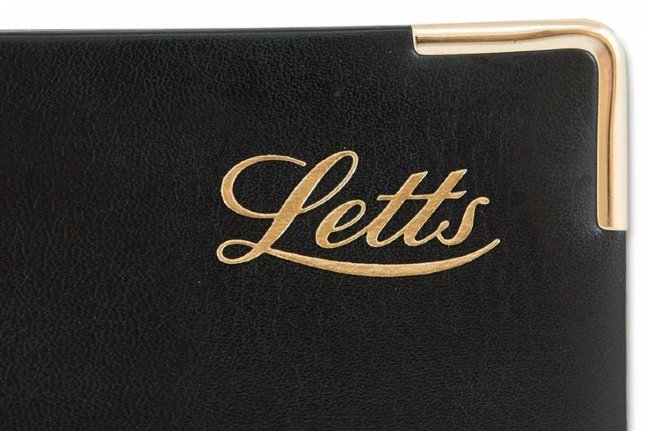 Ежедневник Letts LEXICON A5, позолоченный срез, недатированный, черный