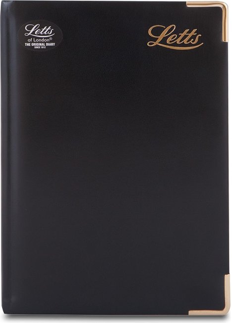 Ежедневник Letts LEXICON A5, позолоченный срез, недатированный, черный
