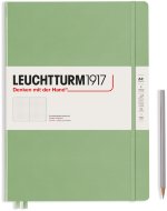 Записная книжка Leuchtturm Master Slim А4+ (в точку), 123 стр., твердая обложка, пастельно-зелёная