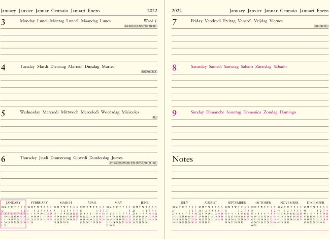 Еженедельник-блокнот Leuchtturm Weekly Planner & Notebook В6+ 2022г, 72л, мягкая обложка теплый желтый, En