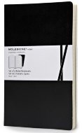 Блокнот Moleskine VOLANT LARGE, линейка, черный (2шт)