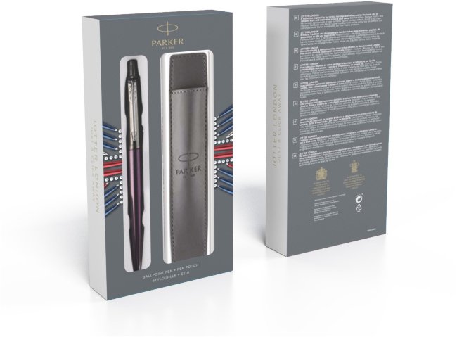 Набор: Шариковая ручка Parker Jotter Victoria Violet CT, чехол, подарочная коробка Набор: Шариковая ручка Parker Jotter Victoria Violet CT, чехол, подарочная коробка