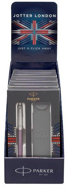 Набор: Шариковая ручка Parker Jotter Victoria Violet CT, чехол, подарочная коробка Набор: Шариковая ручка Parker Jotter Victoria Violet CT, чехол, подарочная коробка