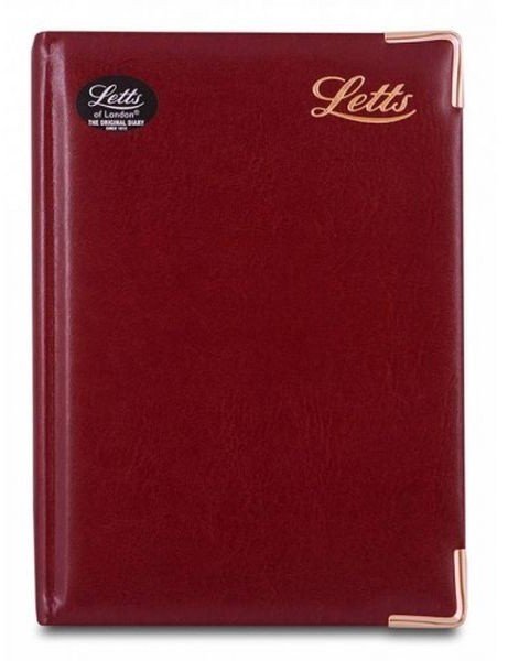 Ежедневник Letts LEXICON A5, позолоченный срез, недатированный, бургунди