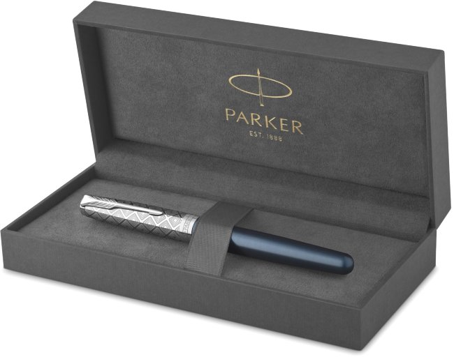 Ручка перьевая Parker Sonnet Premium F537 Metal Blue CT F перо золото 18K Ручка перьевая Parker Sonnet Premium F537 Metal Blue CT F перо золото 18K