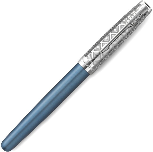 Ручка перьевая Parker Sonnet Premium F537 Metal Blue CT F перо золото 18K Ручка перьевая Parker Sonnet Premium F537 Metal Blue CT F перо золото 18K