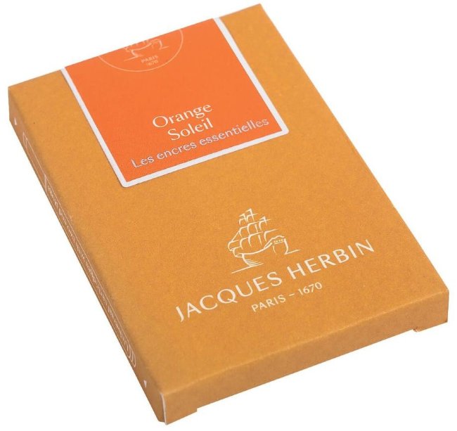 Картриджи для перьевых ручек Herbin Prestige, Orange soleil Оранжевый, 7 шт.