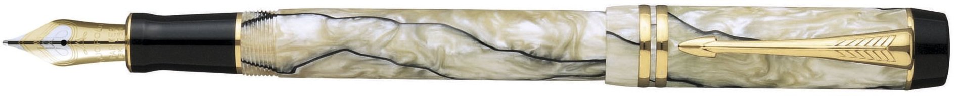 Перьевая ручка Parker Duofold F186 Internatinal, Pearl & Black