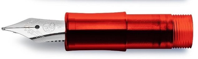 Перо ICE F 0.7мм стальное красный прозрачный корпус