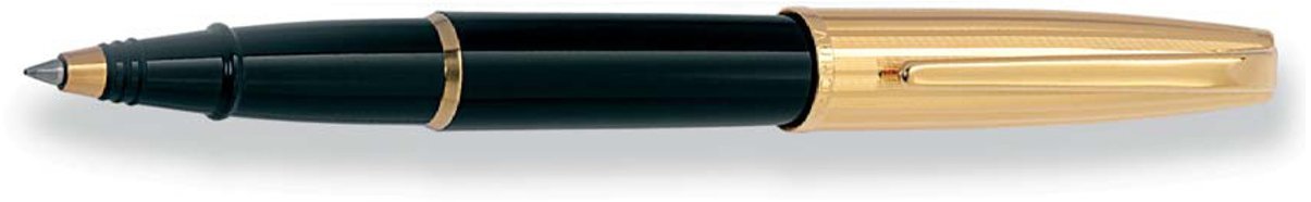 Ручка - роллер Aurora Style, черная смола, позолота с рисунком