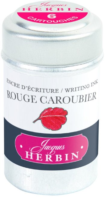 Картриджи для перьевых ручек Herbin, Rouge caroubier алый, 6 шт Картриджи для перьевых ручек Herbin, Rouge caroubier алый, 6 шт