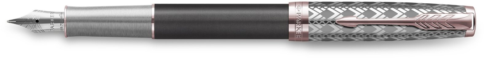 Ручка перьевая Parker Sonnet Premium F537 Metal Grey PGT F перо золото 18K
