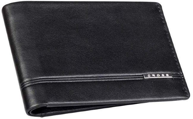 Набор Cross Century Classic: портмоне, черная кожа и шариковая ручка, серебристый Набор Cross Century Classic: портмоне, черная кожа и шариковая ручка, серебристый