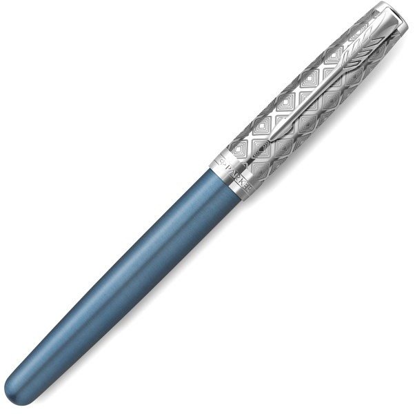 Ручка роллер Parker Sonnet Premium T537 Metal Blue CT F черные чернила Ручка роллер Parker Sonnet Premium T537 Metal Blue CT F черные чернила