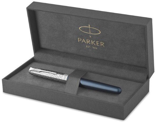 Ручка роллер Parker Sonnet Premium T537 Metal Blue CT F черные чернила Ручка роллер Parker Sonnet Premium T537 Metal Blue CT F черные чернила