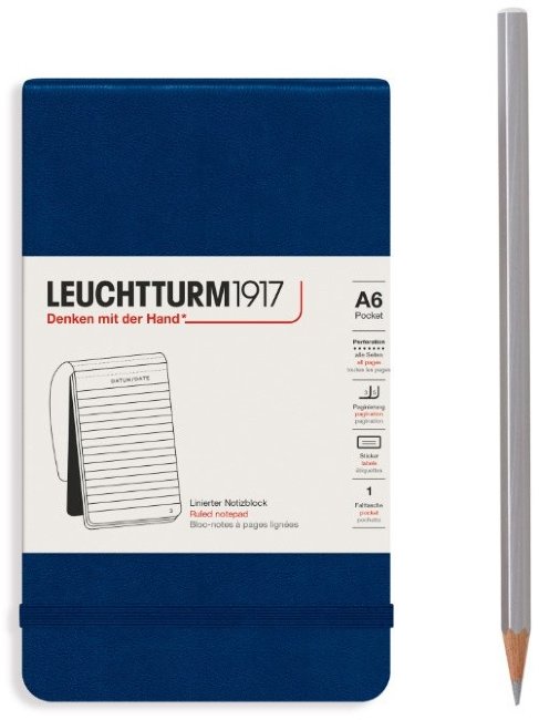 Блокнот Leuchtturm Reporter Notepad Pocket (в линейку), 188 стр., твердая обложка, темно-синий Блокнот Leuchtturm Reporter Notepad Pocket (в линейку), 188 стр., твердая обложка, темно-синий
