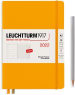 Еженедельник-блокнот Leuchtturm Weekly Planner & Notebook А5 2022г, 72л, твердая обложка, теплый желтый, En