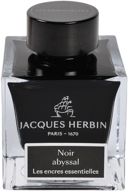 Чернила в банке Herbin Prestige, 50 мл, Noir abyssal Черный