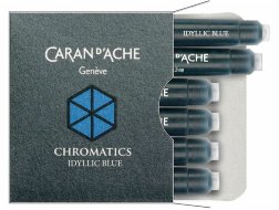 Картриджи Caran d'Ache Chromatics Iddyllic Blue для перьевых ручек (6шт)