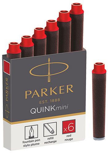 Картридж Parker Quink Z17 Mini чернила для ручек перьевых, красный (6шт) Картридж Parker Quink Z17 Mini чернила для ручек перьевых, красный (6шт)