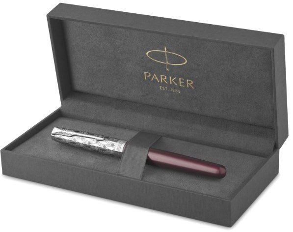 Ручка роллер Parker Sonnet Premium T537 Metal Red CT F черные чернила Ручка роллер Parker Sonnet Premium T537 Metal Red CT F черные чернила