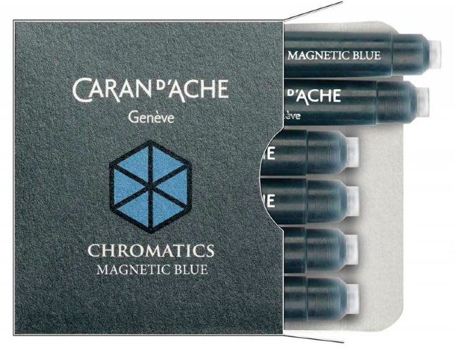Картриджи Caran d'Ache Chromatics Magnetic Blue для перьевых ручек (6шт) Картриджи Caran d'Ache Chromatics Magnetic Blue для перьевых ручек (6шт)