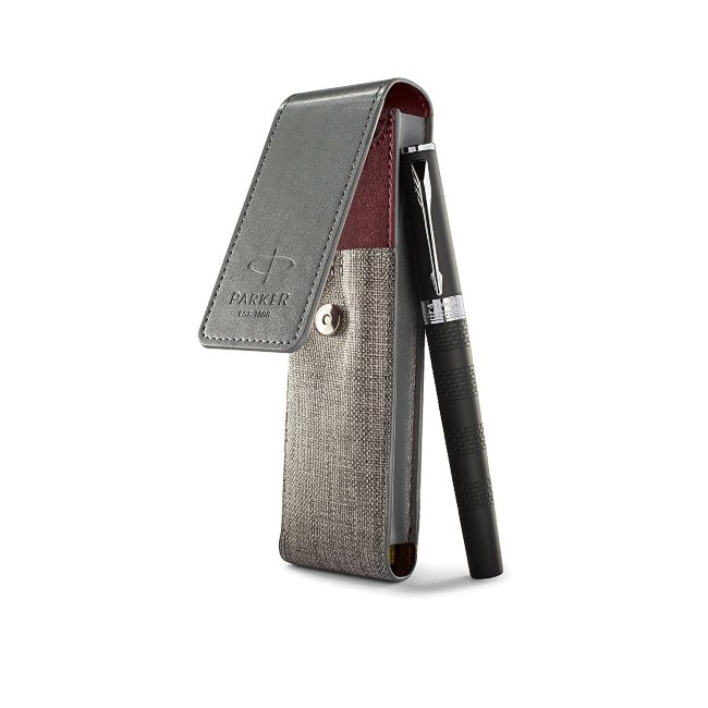 Подарочный набор: ручка 5й пишущий узел Parker Ingenuity L Black Rubber CT F + чехол для ручки Подарочный набор: ручка 5й пишущий узел Parker Ingenuity L Black Rubber CT F + чехол для ручки