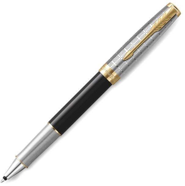 Ручка роллер Parker Sonnet Premium T537 Metal Black GT F черные чернила