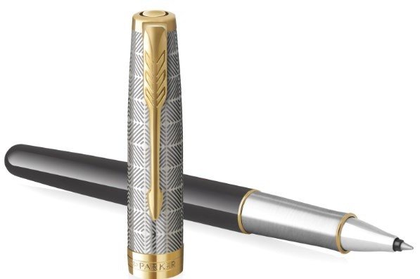 Ручка роллер Parker Sonnet Premium T537 Metal Black GT F черные чернила