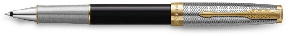 Ручка роллер Parker Sonnet Premium T537 Metal Black GT F черные чернила