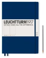 Записная книжка Leuchtturm Master Slim A4+ (нелинованная), 123 стр., твердая обложка, темно-синяя