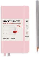 Еженедельник-блокнот Leuchtturm Weekly Planner & Notebook А6 2022г, 72л, твердая обложка розовый, En