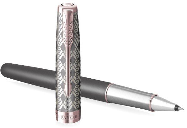 Ручка роллер Parker Sonnet Premium T537 Metal Grey PGT F черные чернила