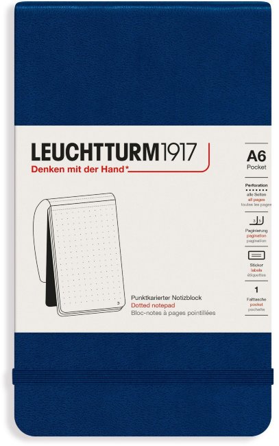 Еженедельник-блокнот Leuchtturm Weekly Planner & Notebook А6 2022г, 72л, твердая обложка тихоокеански-синий, En